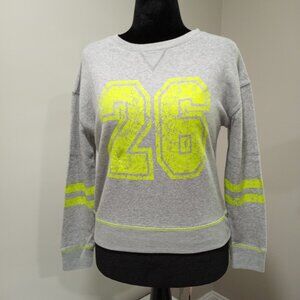 FEATHERS COTTON POLYESTER BLEND GREY & NEON 26 SWEATSHIRT WOMEN SIZE M